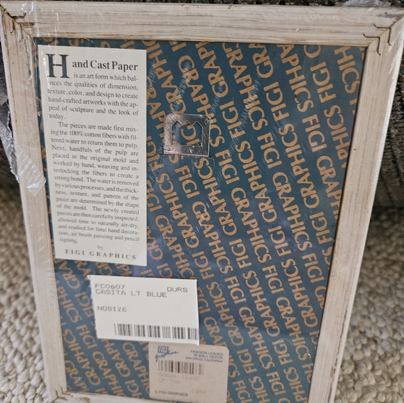 Vintage Figi Graphics hand cast paper set of 2 southwestern theme framed artwork - Picture 10 of 12